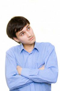 90159048 Man wondering 200x300 Becoming a dad   An unexpected announcement leaves Tim in shock – Tim’s 1st trimester experience