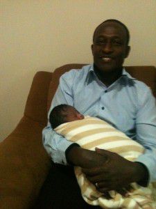 Barille with newborn son Ibrae. Ibrae Dad photo 001 225x300 Parenthub Team