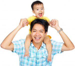 Toddler on shoulders 300x266 Bed wetting: How to help your child stay dry