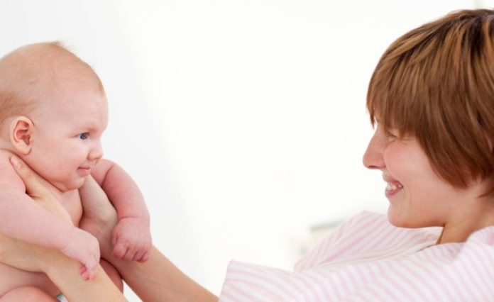 Woman with her baby