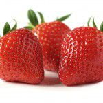 Strawberries on white background