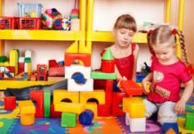 Girls playing with toys