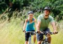 Couple on bikes