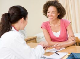 Woman at doctor's