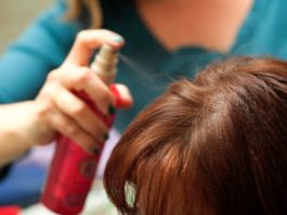 Woman at hairdressers