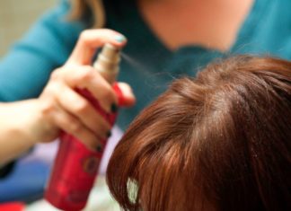 Woman at hairdressers