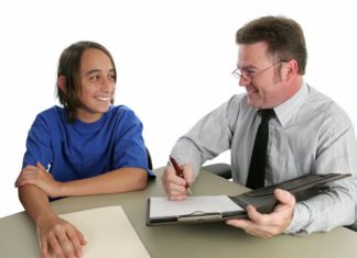 Teenager with councillor