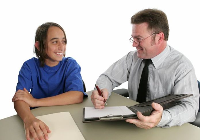 Teenager with councillor