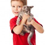 Boy with kitten