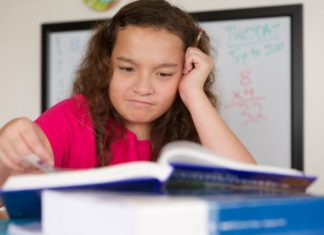 Child studying