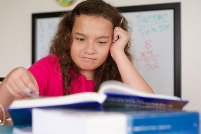 Child studying