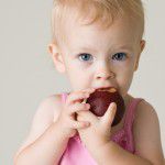146765160 Baby eating plum