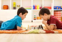Boys playing chess