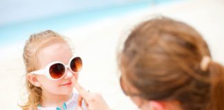 Sunscreen and sunglasses