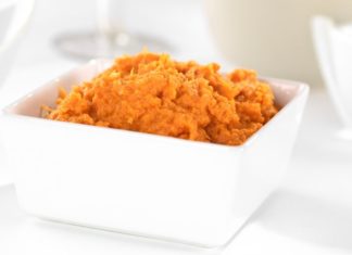 Orange mashed food