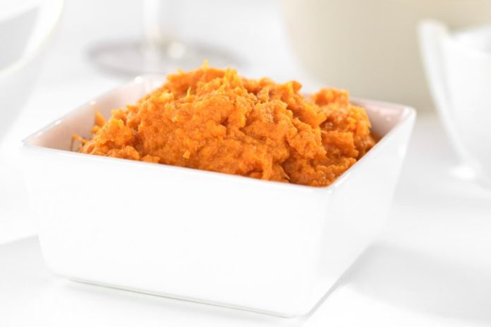 Orange mashed food