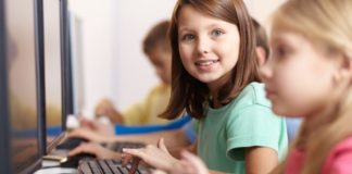 Children on computers