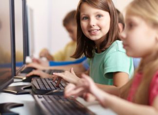 Children on computers