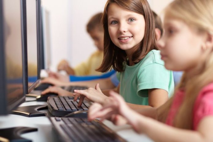 Children on computers