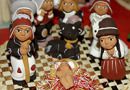 Peruvian ethnic Nativity set hand made with terracotta and clay