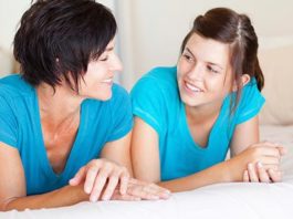 mum and daughter chatting