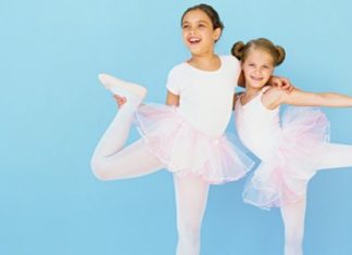 Two girls dancing