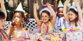 Children celebrating at a birthday party