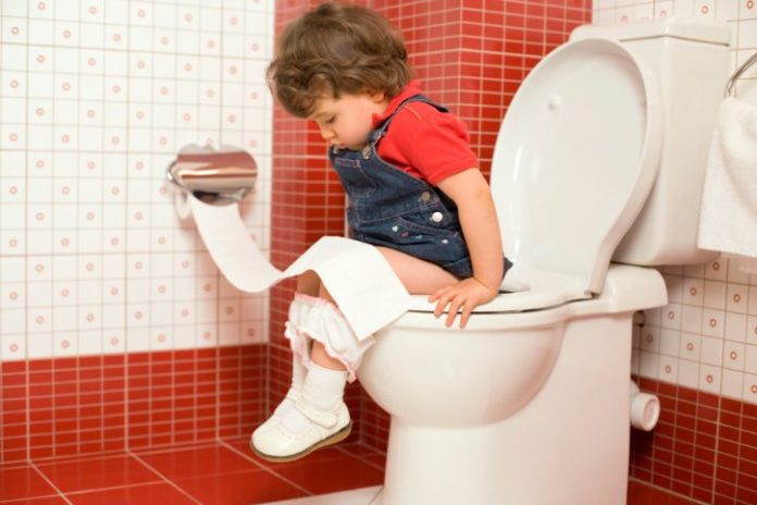 Toddler on toilet