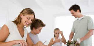 Family preparing food