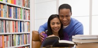 Couple choosing books