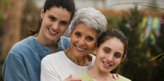 Three generations of women together.