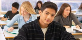 Students in a classroom.