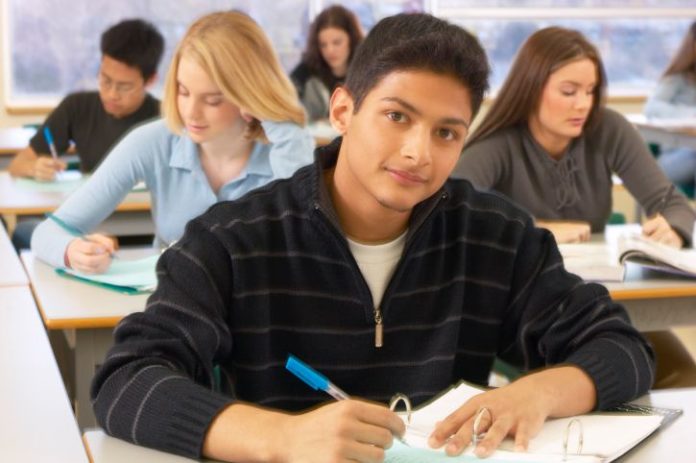 Students in a classroom.