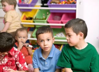 Boys at school or play group