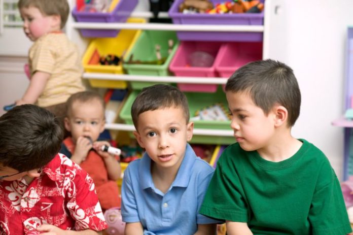 Boys at school or play group