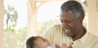 Grandfather with baby