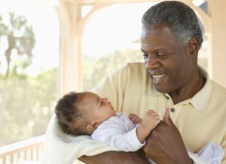 Grandfather with baby