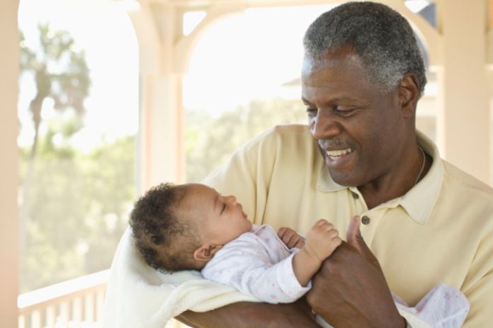 Grandfather with baby