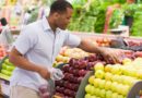 Man shopping in produce section