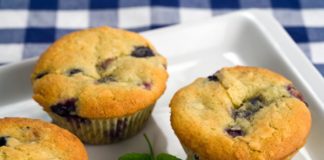 3 blueberry and ricotta muffins.