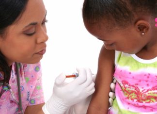 Child about to get an injection