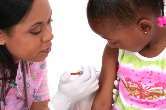 Child about to get an injection