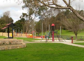 Grass and outdoor play area