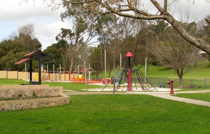 Grass and outdoor play area