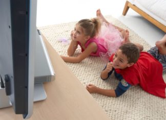 Children watching tv