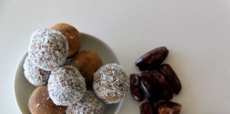 Coconut balls in a bowl