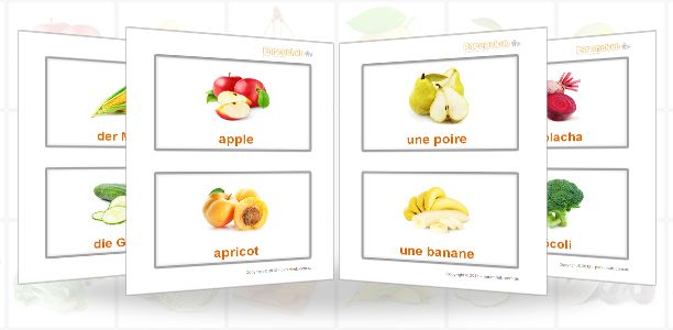 Extra large flash cards Fruit and Vegetables 19.5 cm x 14 cm From £11.00 a set 