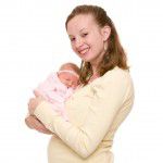 Teen mother with newborn