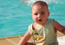 baby on the pool