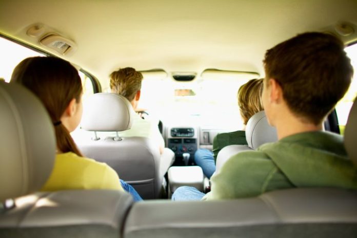 Family in a car